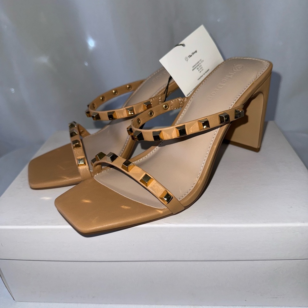 Elegant Tan Studded Heels